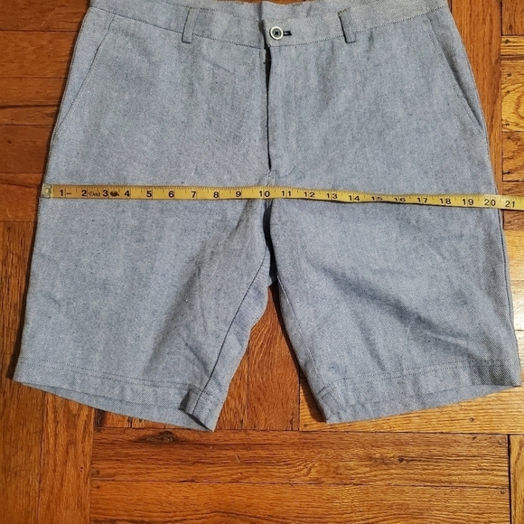 Paisley and Gray Mens Bermuda Light Blue Twill Flat Front Shorts W32 - Picture 6 of 8